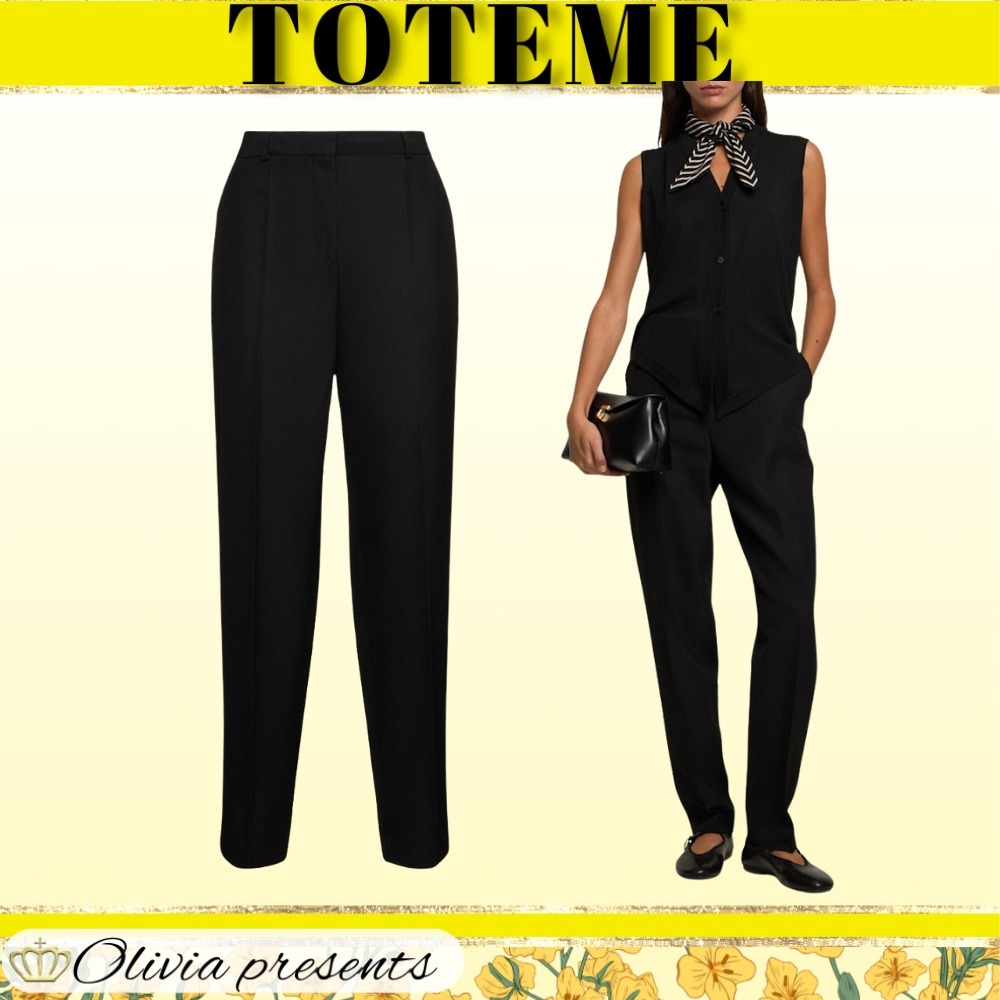 【Toteme】ローウエストのテーラードウールブレンドパンツ