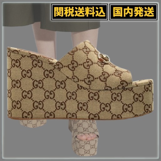 GUCCI *グッチ* ホースビット ウェッジ サンダル