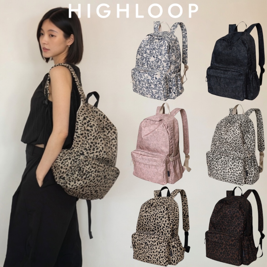 【HIGHLOOP】Leopard Flower Travel Backpack_6colors