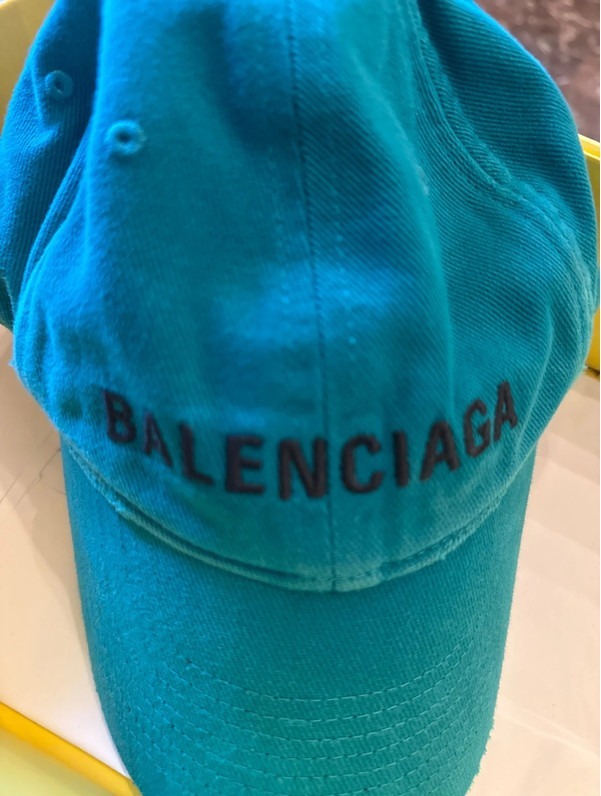 S☆セール★人気BALENCIAGA★ロゴキャップ・コバルトグリーン