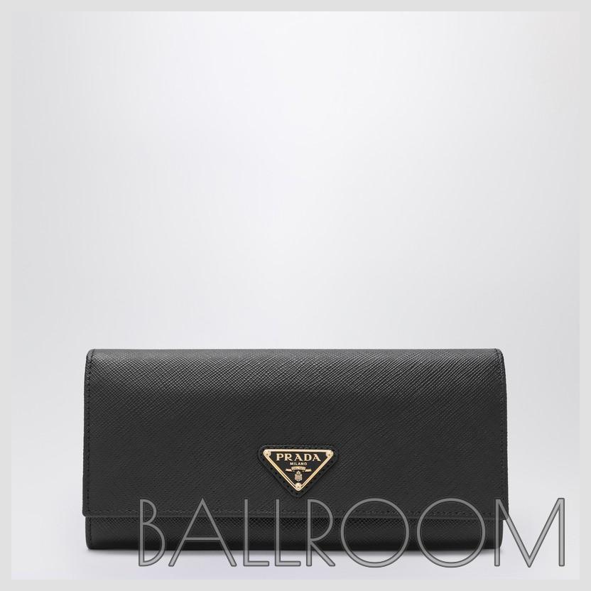 長財布 PRADA LARGE WALLET IN BLACK SAFFIANO
