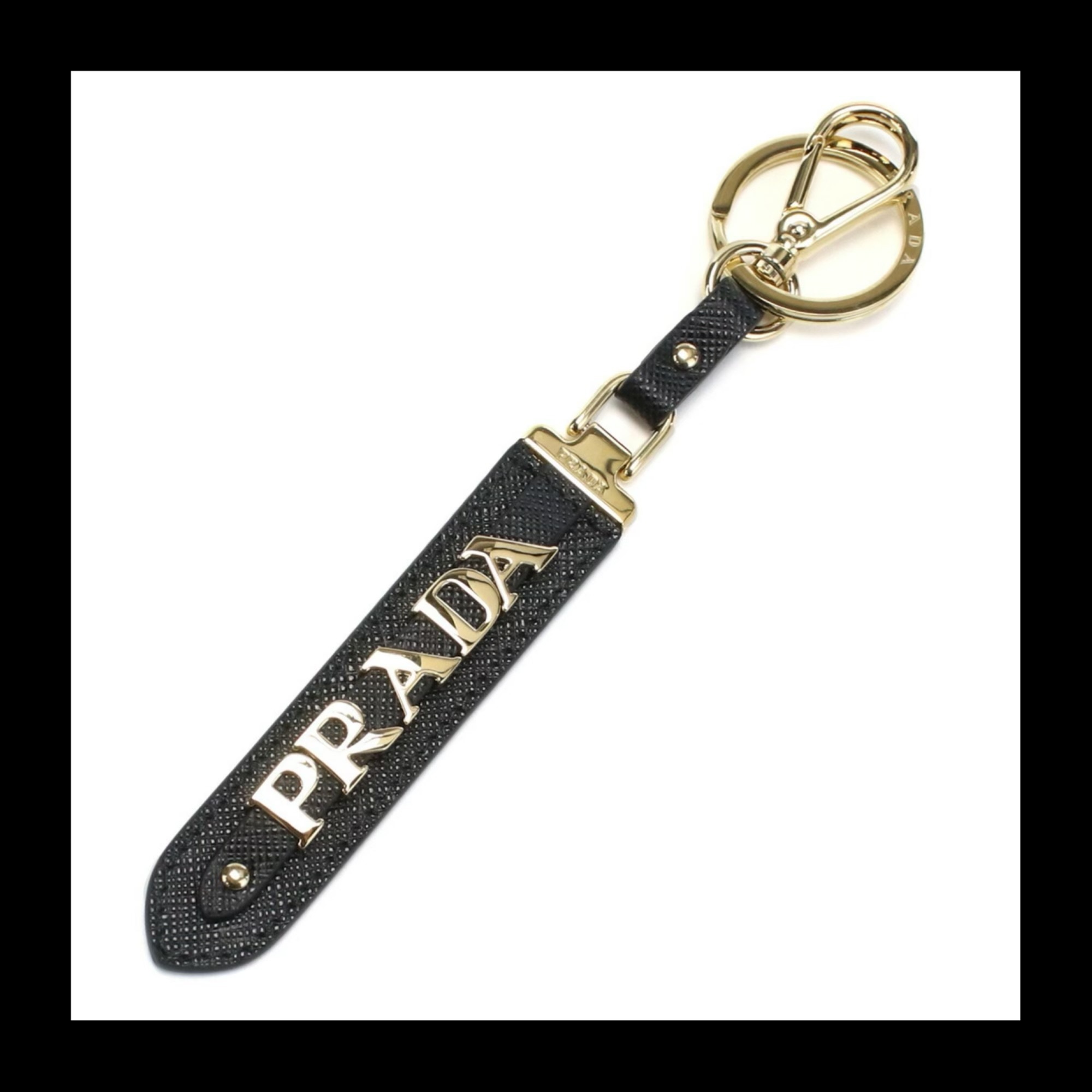 【PRADA】キーリング ブランド サフィアーノ 1PP067 ブラック