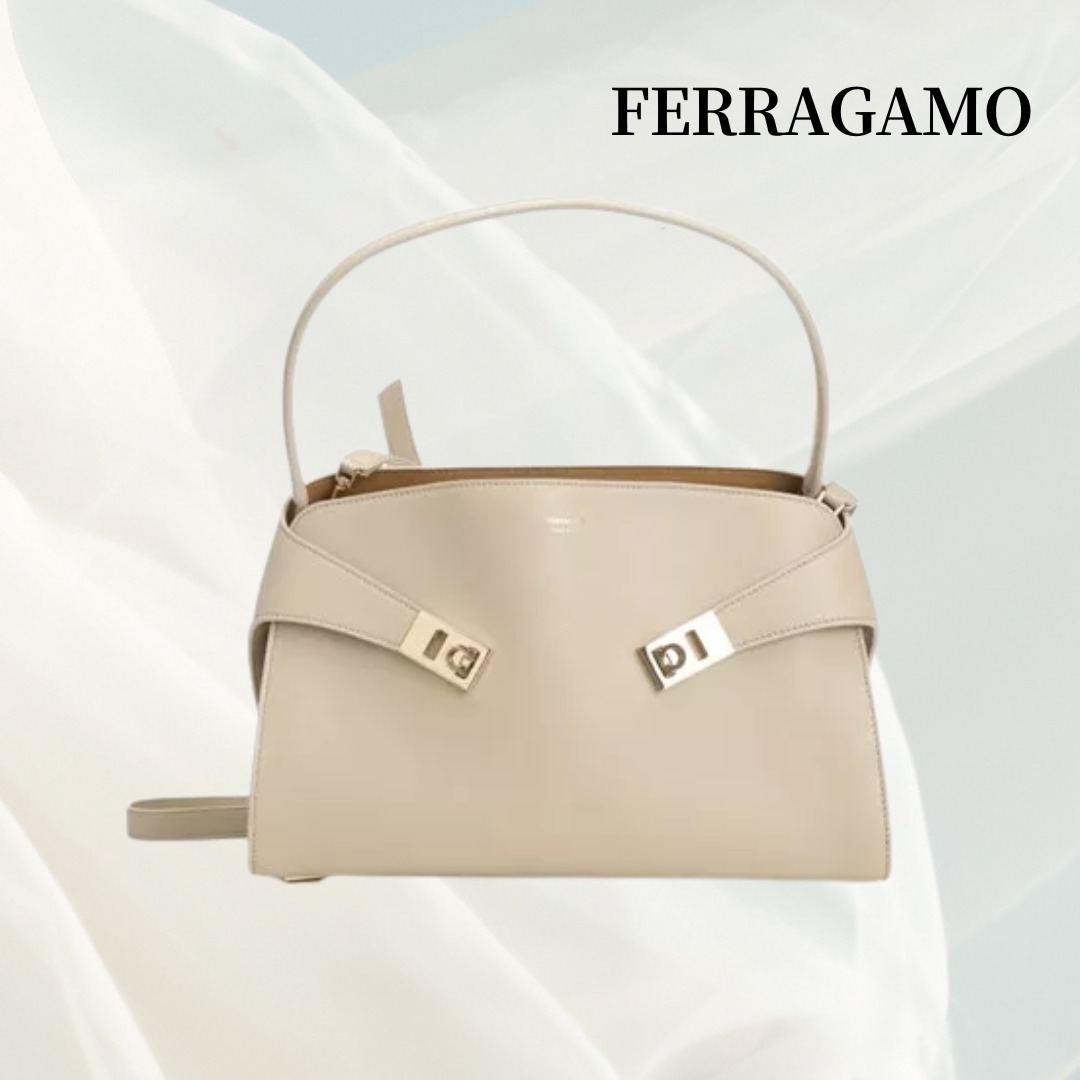 【FERRAGAMO】Hug ソフト バイカラー ワンショルダーバッグ(M)