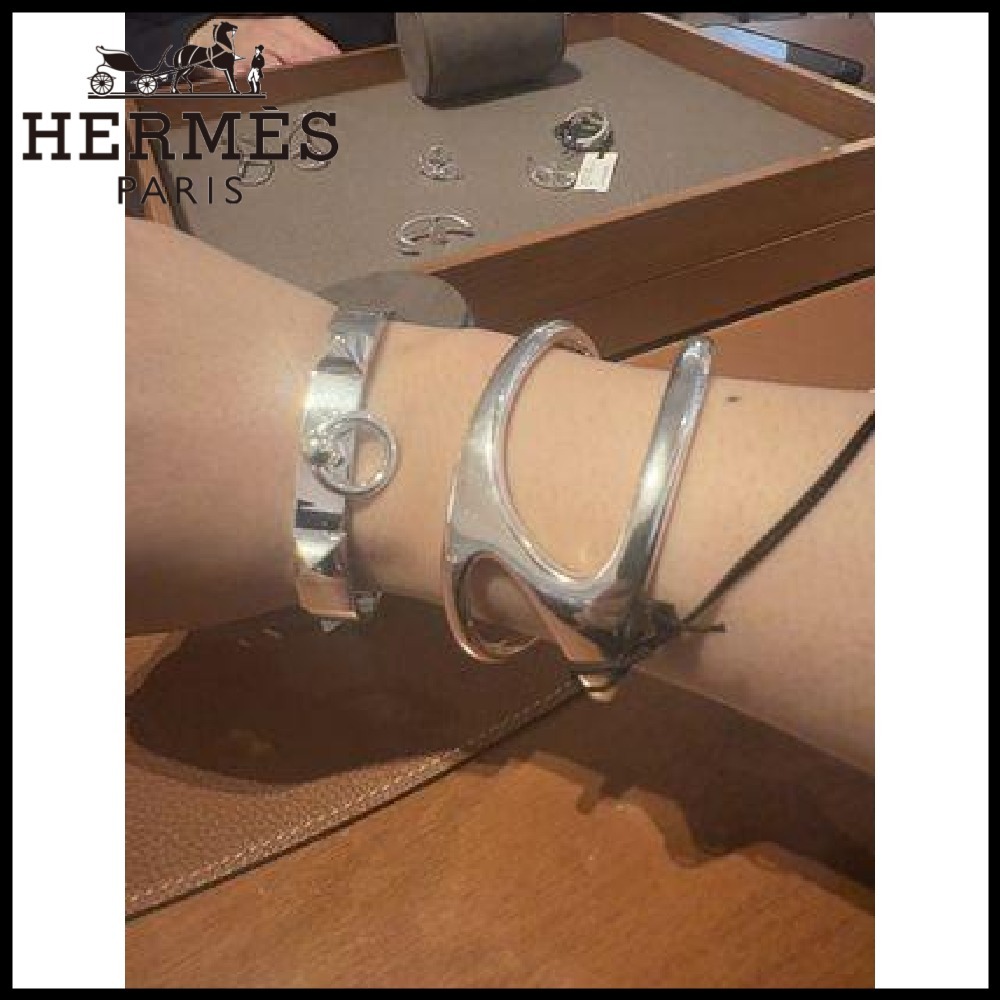セール【HERMES】シェーヌダンクル パンク カフブレスレットGM