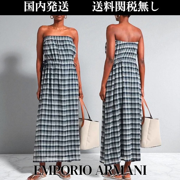 EMPORIO ARMANI★チェック柄 マキシワンピース