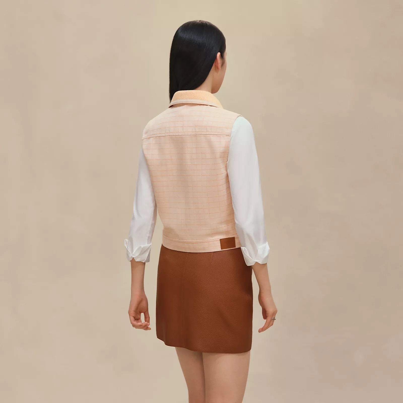 HERMES 25AW《ジレ》デニム タッターソールチェック DHL 直営店