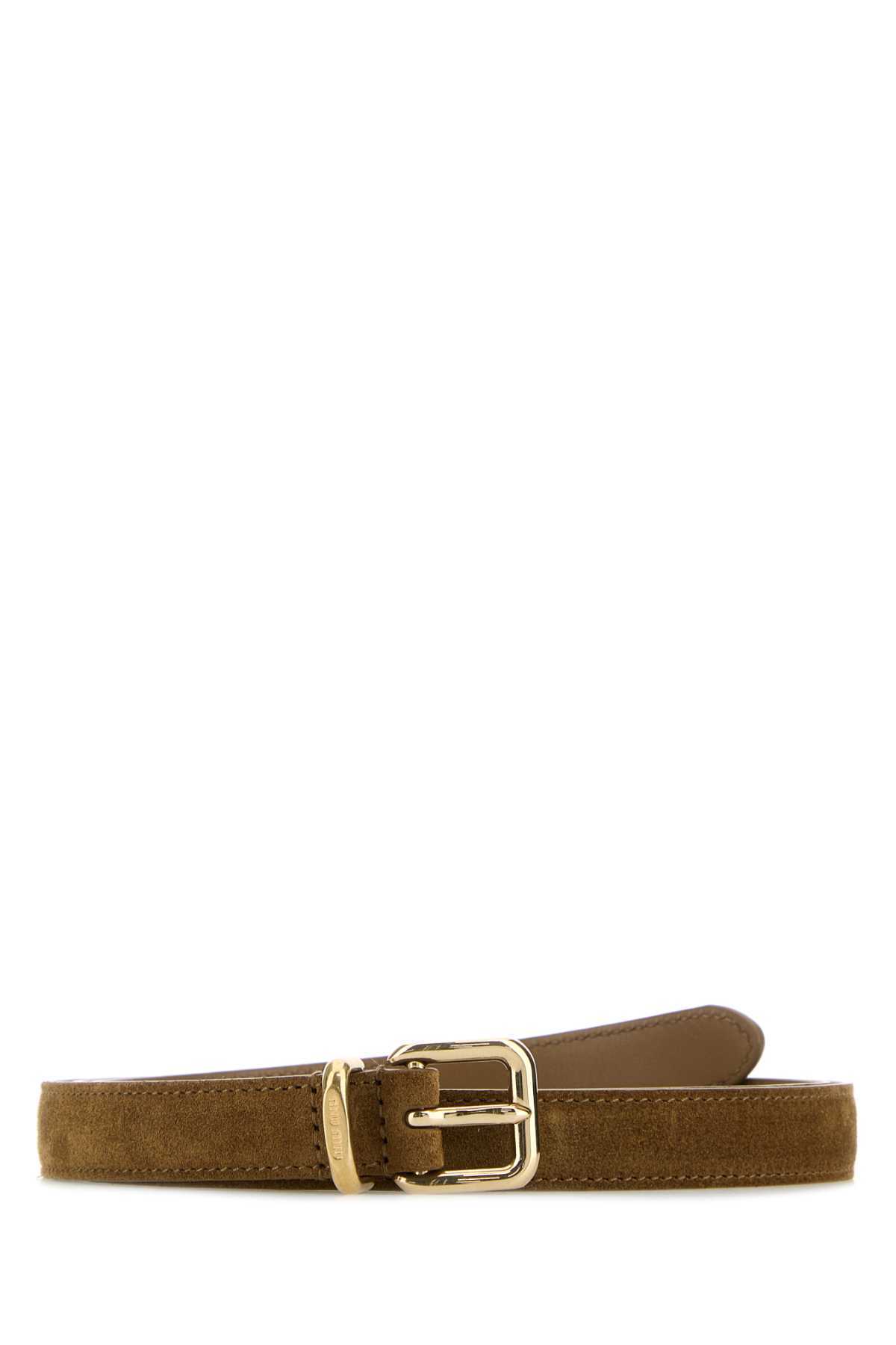 【関税&送料込】Miu Miu Camel Suede Belt