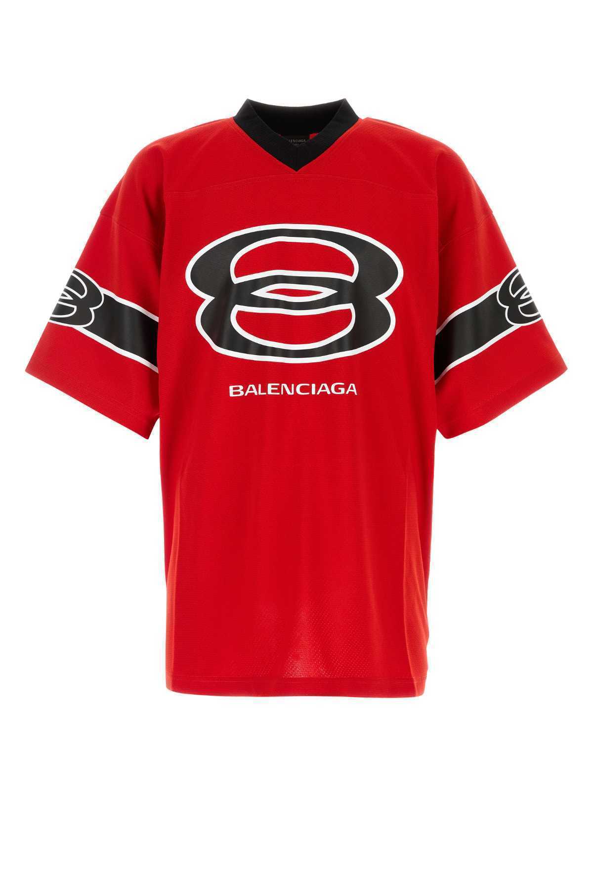 【関税&送料込】Balenciaga Red Polyester Oversize T-Shirt