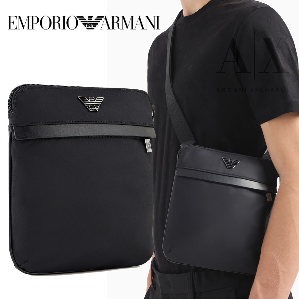 関税送料込♪EMPORIO ARMANI/フラットクロスボディバッグ