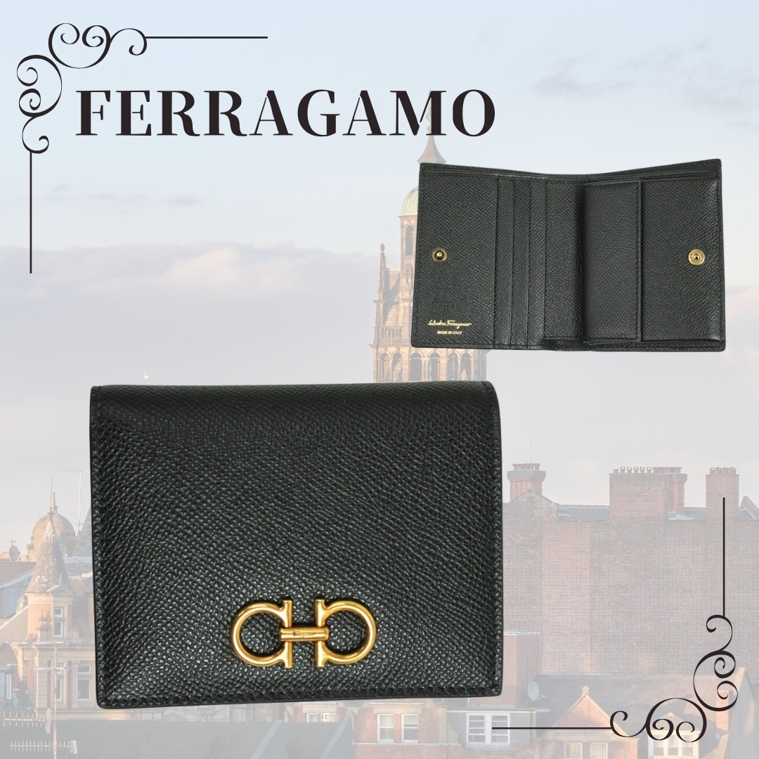 【FERRAGAMO】関税込☆ガンチーニ レザーウォレット 二つ折り