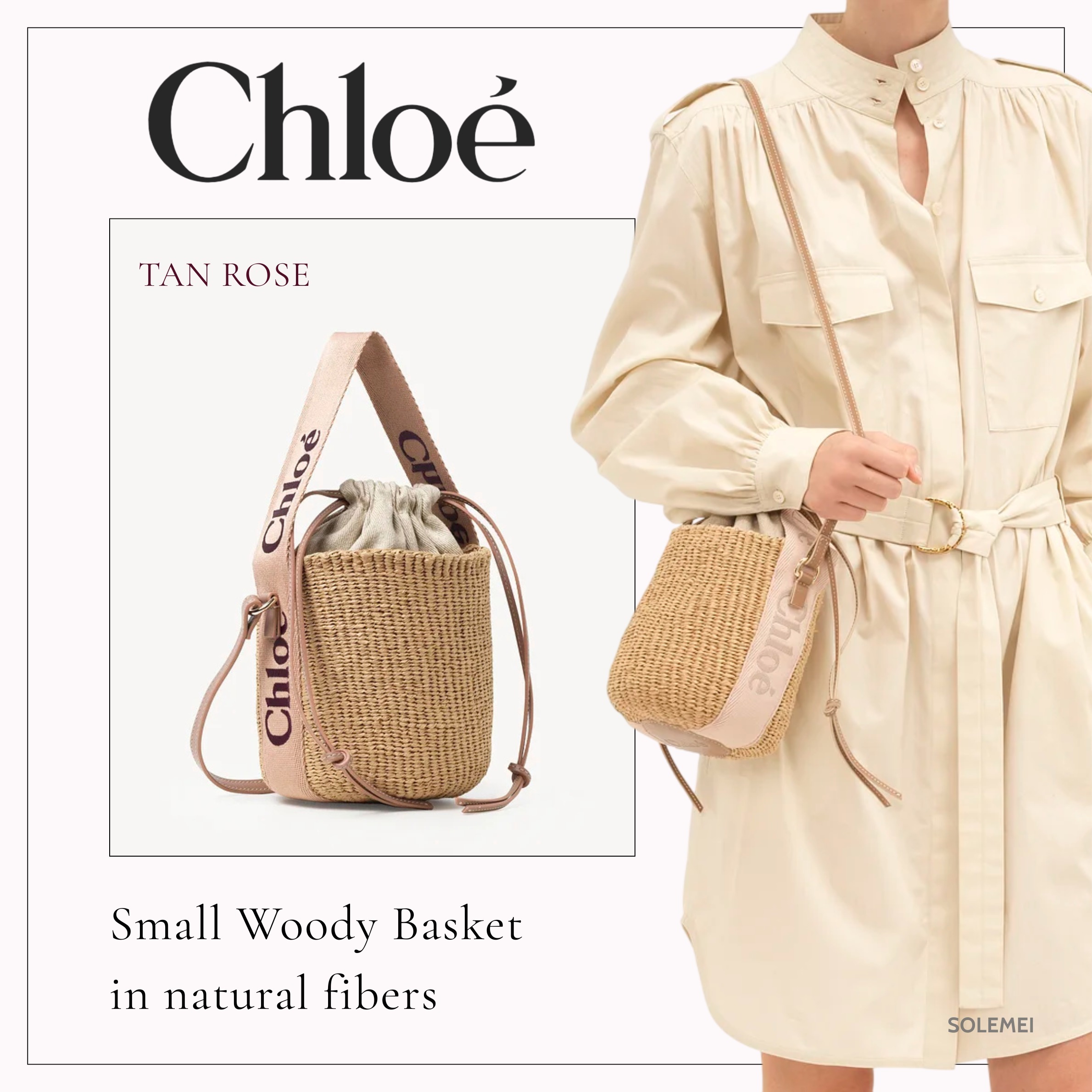 【関税・送料込】Chloe ウッディトート スモール ピンク 新作
