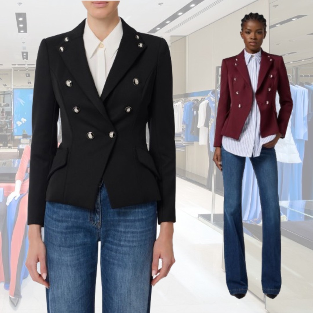 【25-26AW】ELISABETTA FRANCHI ウール混ギャバジンジャケット
