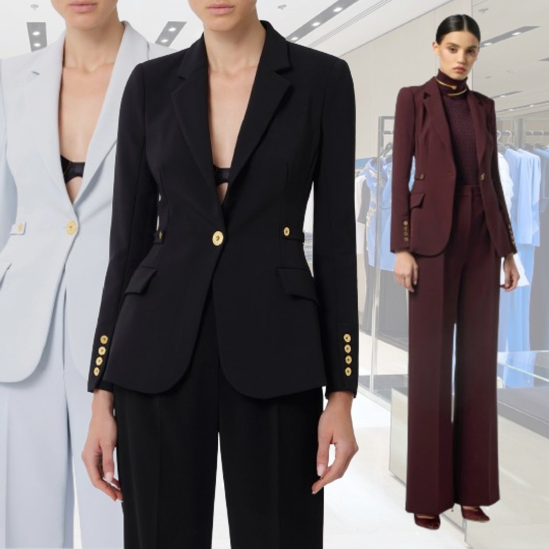 【25-26AW】ELISABETTA FRANCHI クレープブレザージャケット 3色