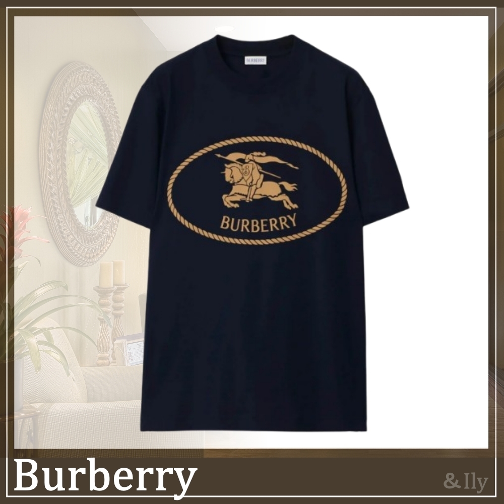 【送関込】Burberry☆Cotton t-shirt with knight stamp
