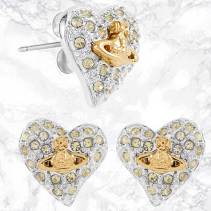 Vivienne Westwood【関税込み＊国内発】Heart クリスタル ピアス
