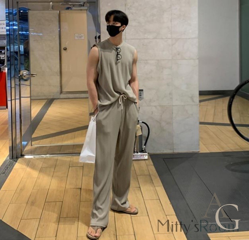 セットアップ ノースリーブ トップス パンツ 2色
