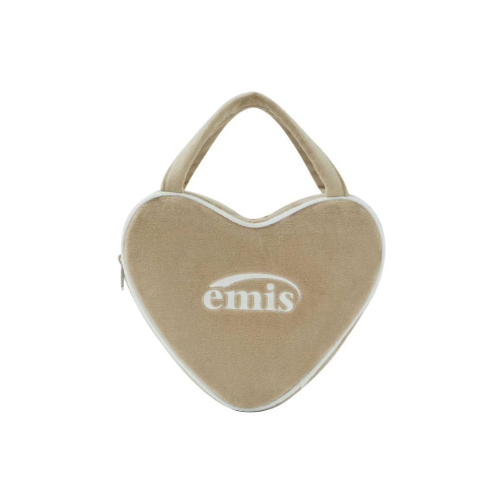 ★EMIS★ VELOUR HEART TOTE BAGBEIGE m1037_1334456