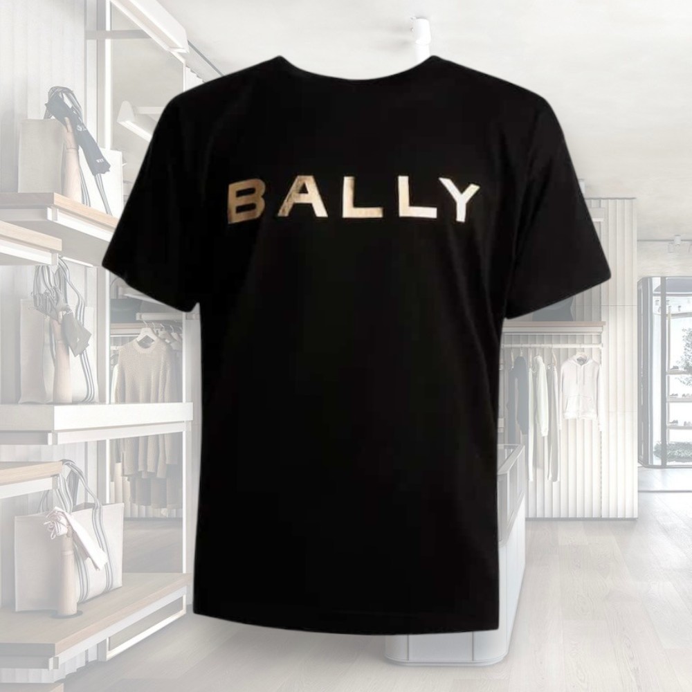 直営店☆BALLY☆SALE! メタリックロゴ クルーネック 半袖Tシャツ
