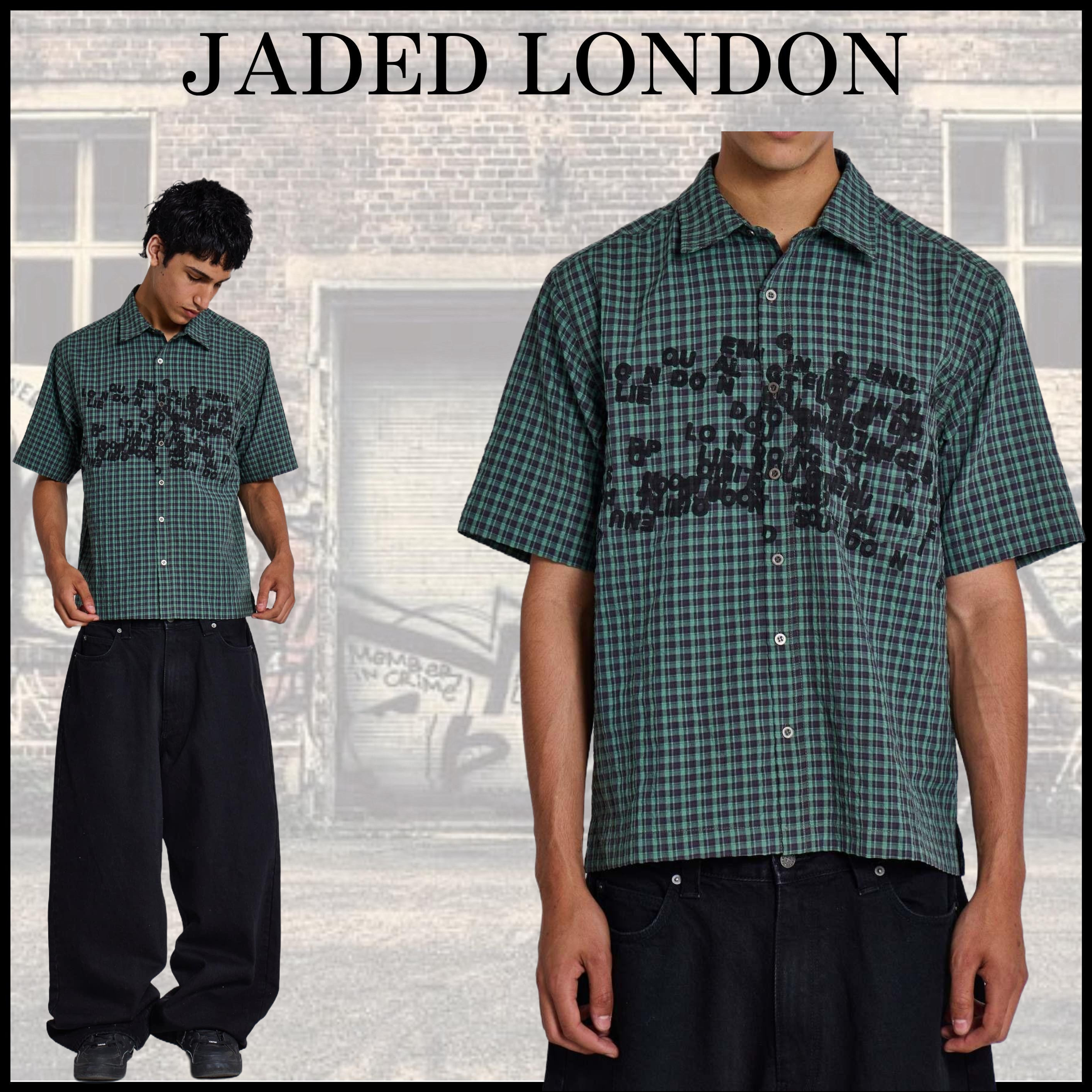 【JADED LONDON】 送料関税込み Green Typo シャツ