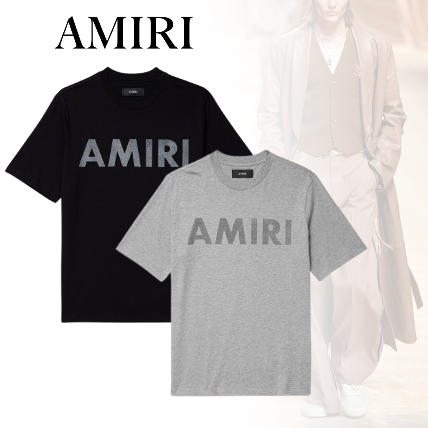 ◆AMIRI◆ コットンジャージー Tロゴプリントシャツ