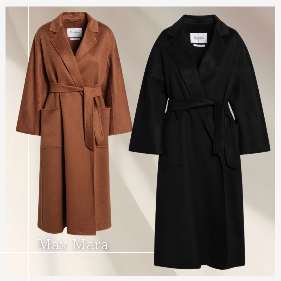 上質イタリア製【Max Mara】カシミアラップコート 大人アウター