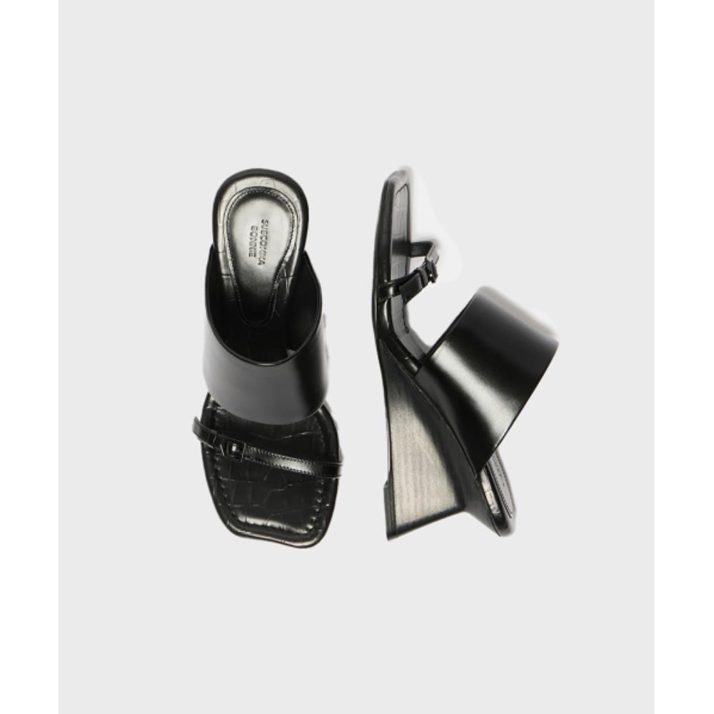 ★SUECOMMA BONNIE★ wedge heel muleblack DG2AM25005BLK