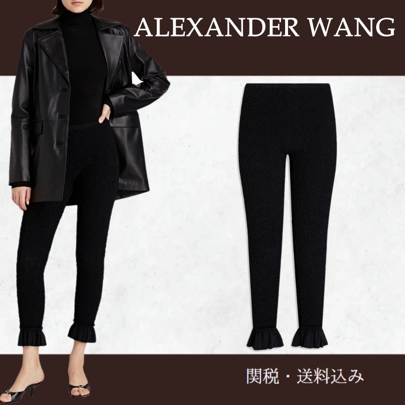 AlexanderWang★ スリムレッグパンツ ラッフル付き