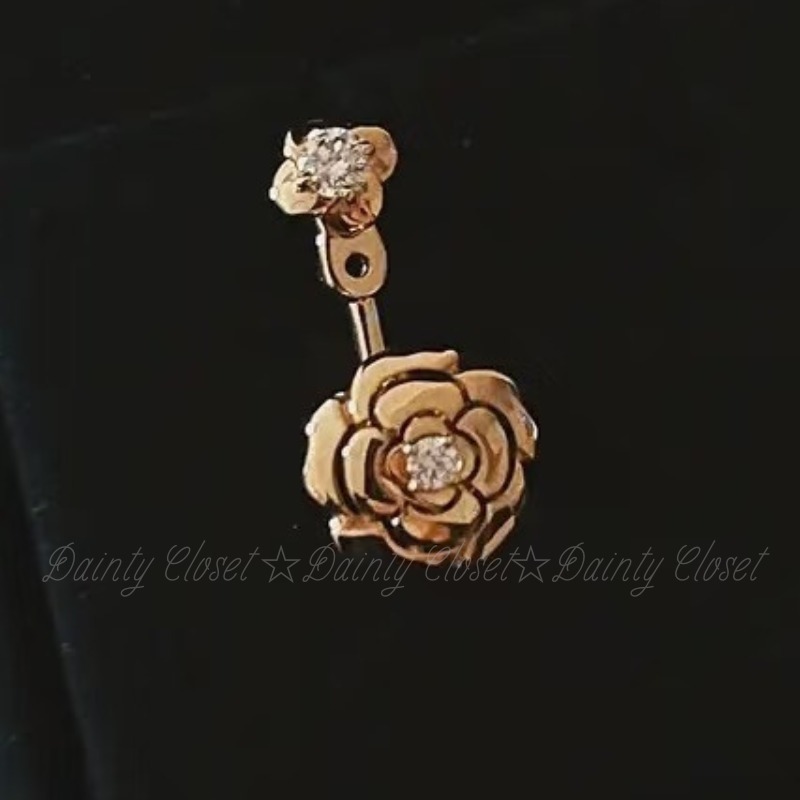 Precious掲載★CHANEL シャネル シングルピアス カメリア ダイヤ