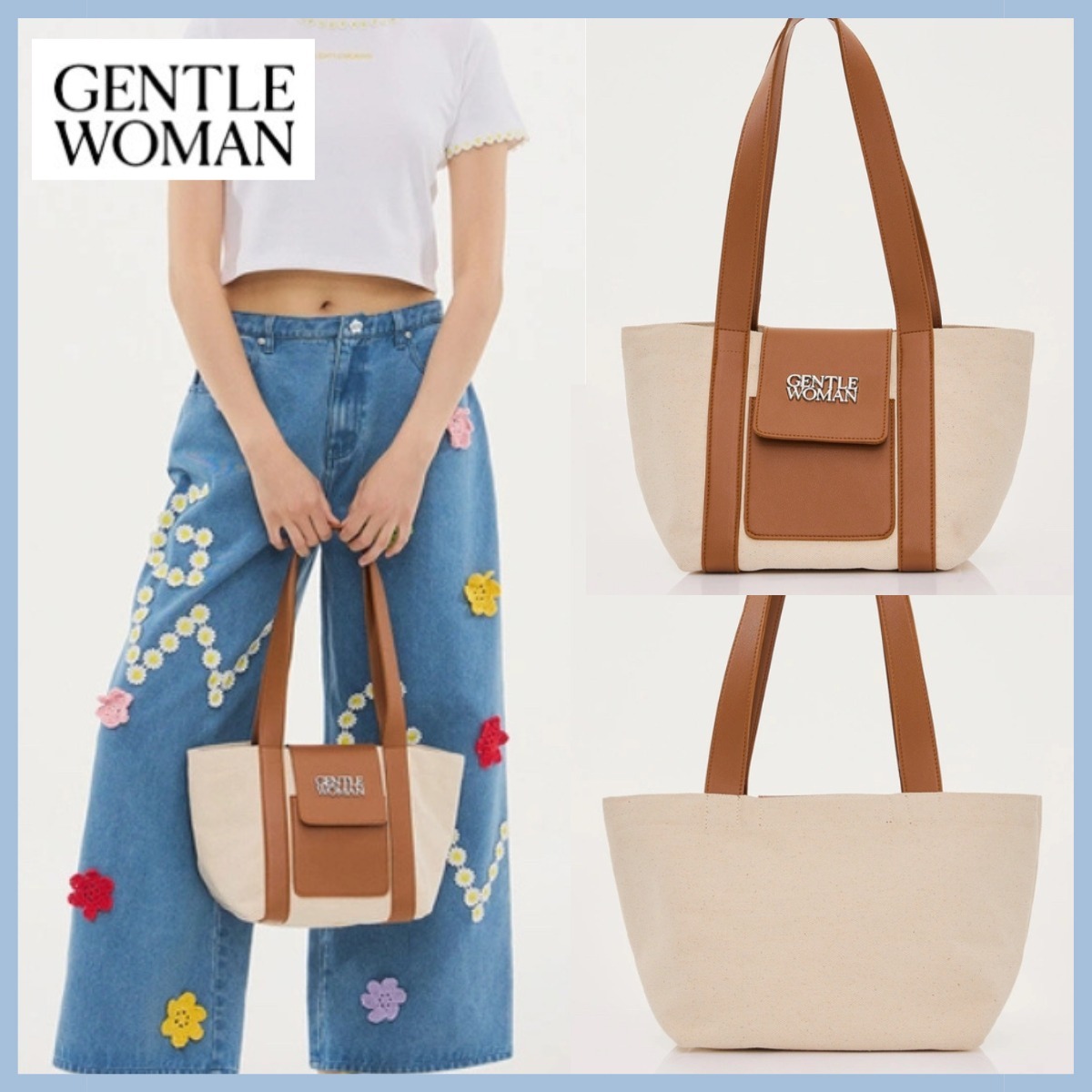 新作【Gentlewoman】MONOCHROME BLOOM トートバッグ シンプル