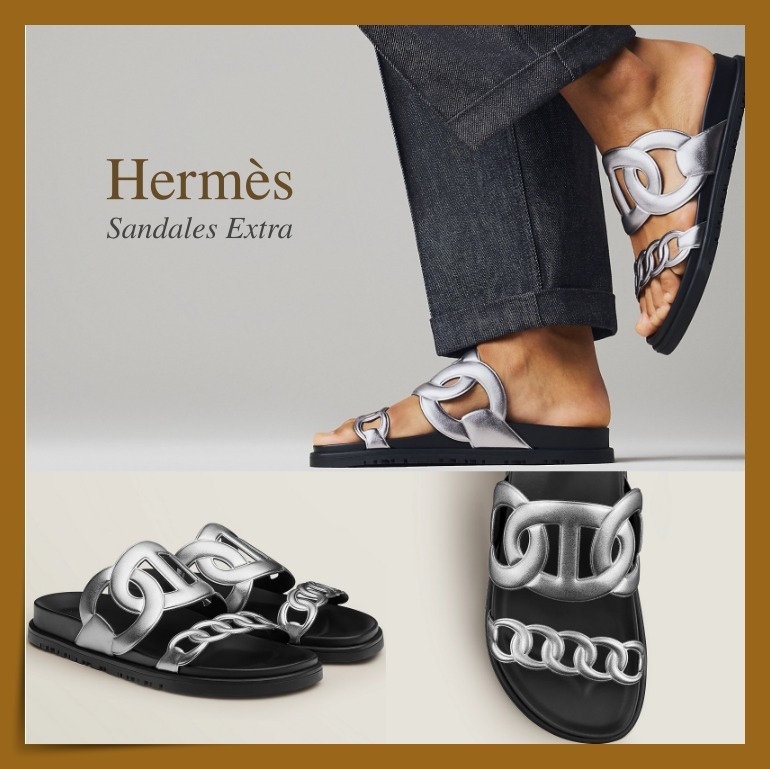 【HERMES】メタリックさ 輝く 足元お洒落☆人気 Extraサンダル