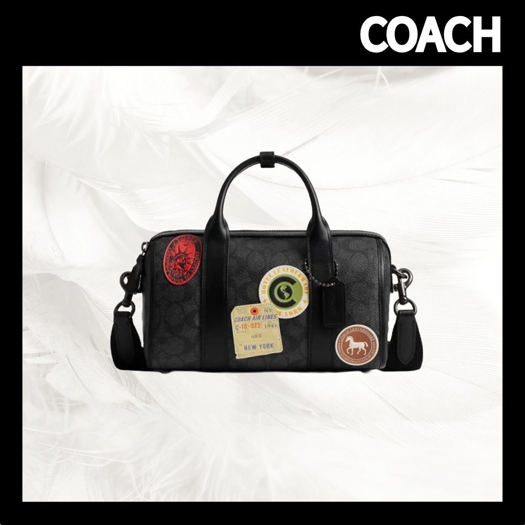 【COACH】Duffel Bag 24 In Signature Canvas With Patch