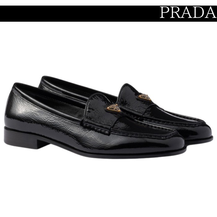 関税込★VIP価格【PRADA】ナプラックパテントレザー ローファー
