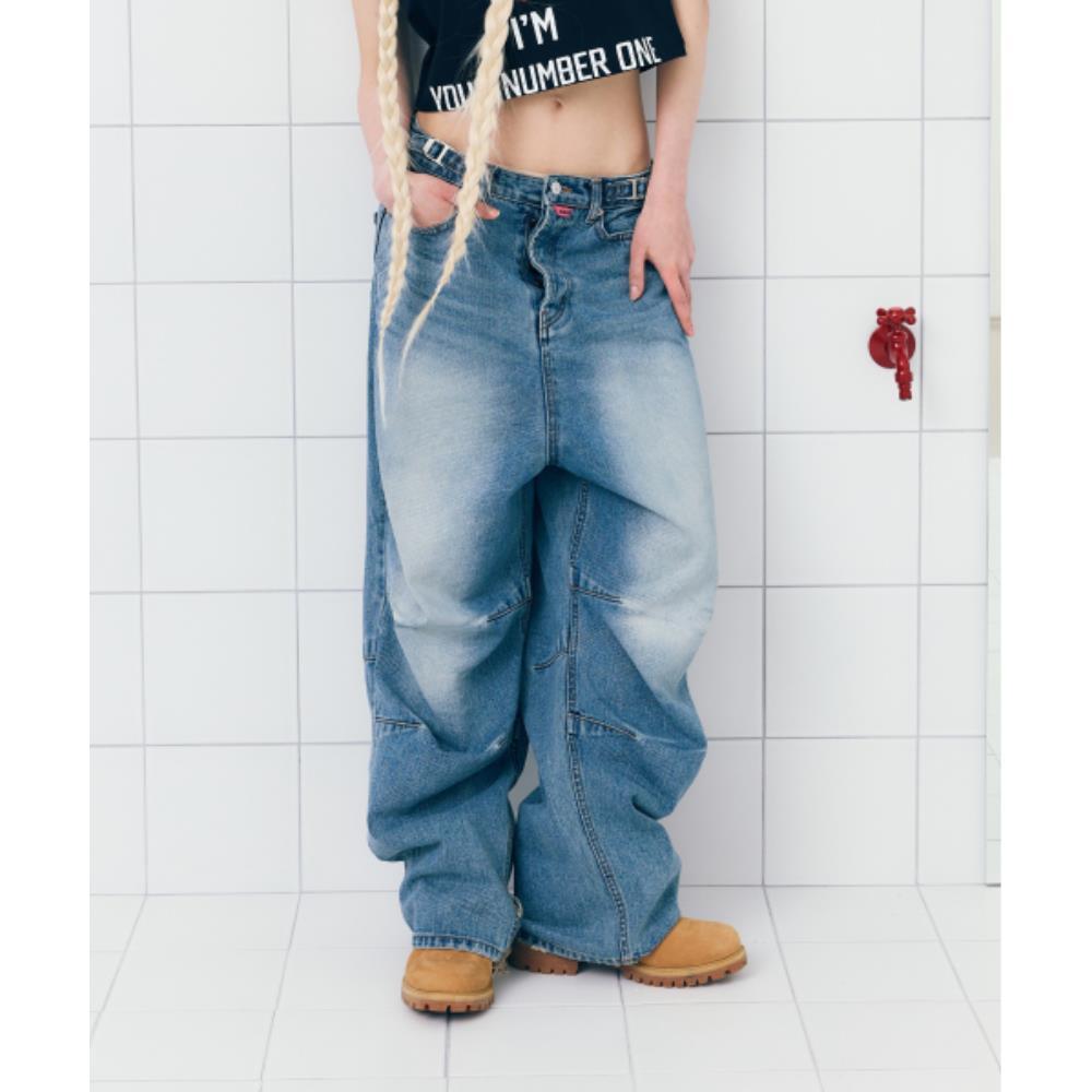 ◆as if calie◆ DESTROYED BIZZO PANTS BLUE CA25APT005BLS/M