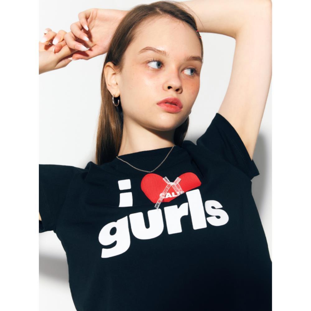 ◆as if calie◆ CALIE GURLS TSHIRT BLACK CA24AST001BK