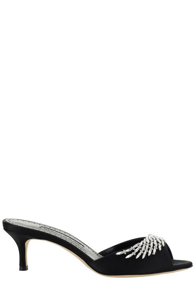 Manolo Blahnik ルマナ エンヘリッシュト サテン ミュル