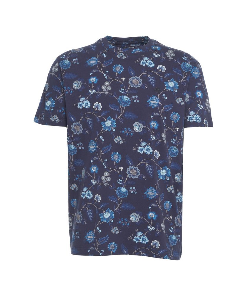 ETRO フロラルフリントクルネックTシャツ MRMA0002AK577 X0883
