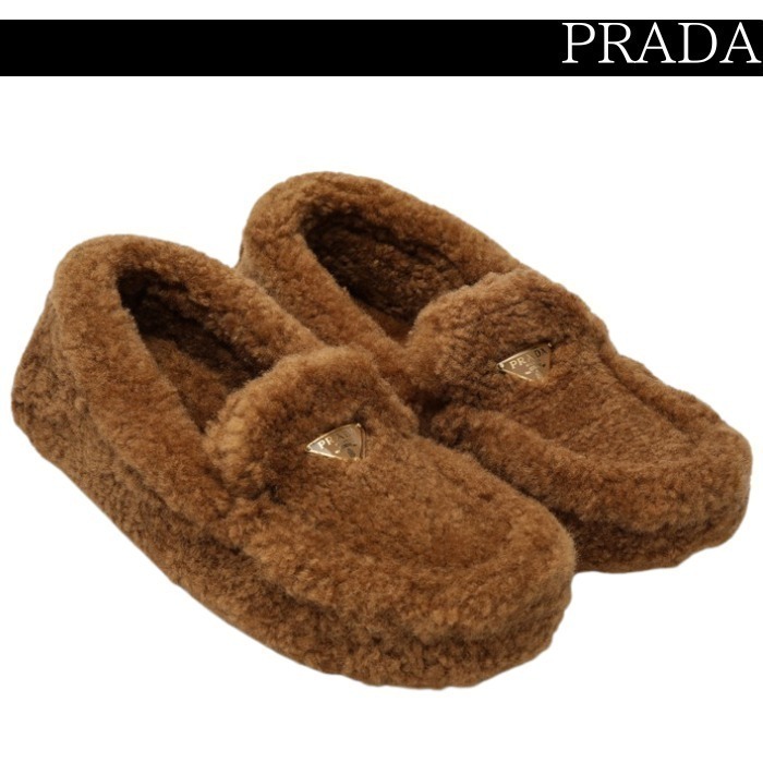 関税込★VIP価格【PRADA】シープスキン ドライバーローファー