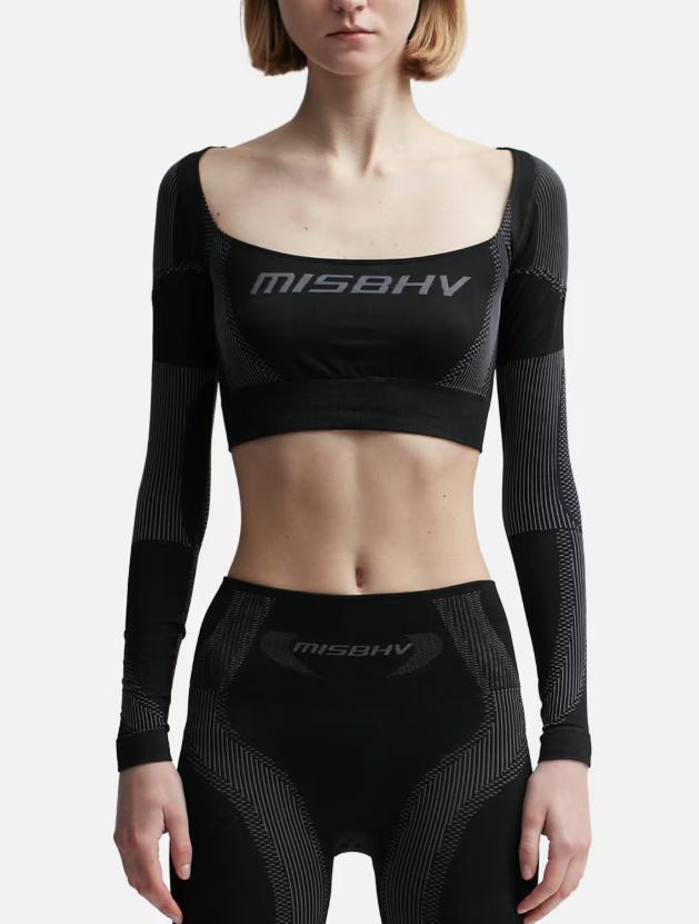 Misbhv スポーツ ロングスリーブ クロップド ジャージー トップ