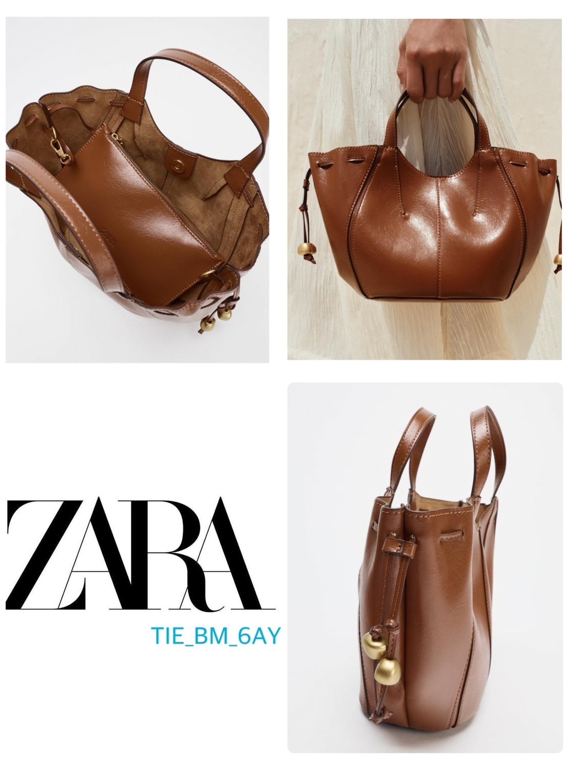 スペイン発送 ZARA ビーズストリップハンドバッグ 上品シンプル