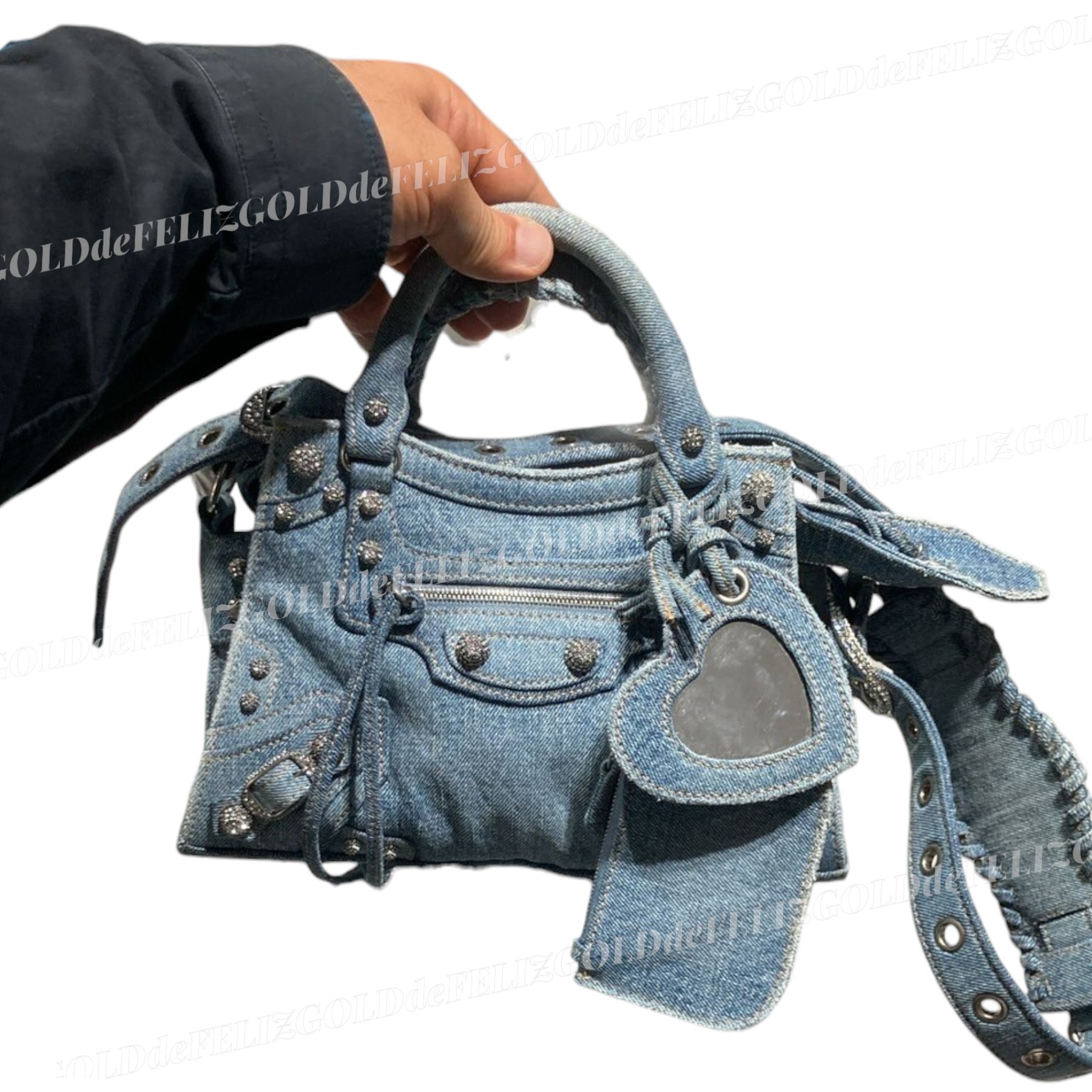 BALENCIAGA NEO CAGOLE XS DENIM WASH ハンドバック