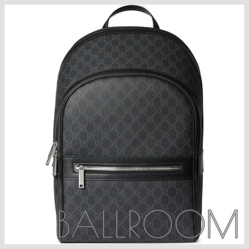 バックパック・リュック GUCCI BLACK GG BACKPACK MEDIUM SIZE