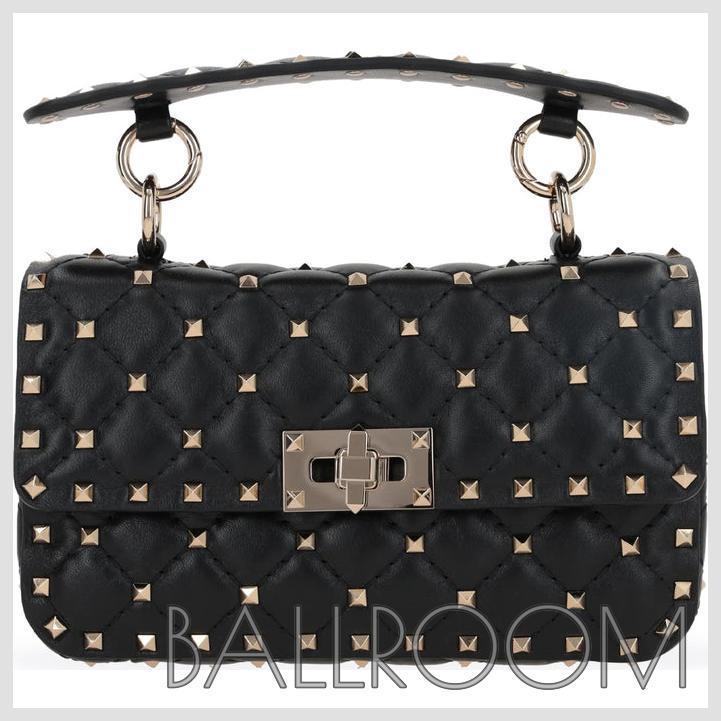 ショルダーバッグ・ポシェット VALENTINO SMALL ROCKSTUD SPIKE BAG IN MATELASSE NAPPA