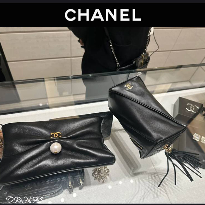 【パールデザインでゴージャス】CHANEL クラッチバッグ