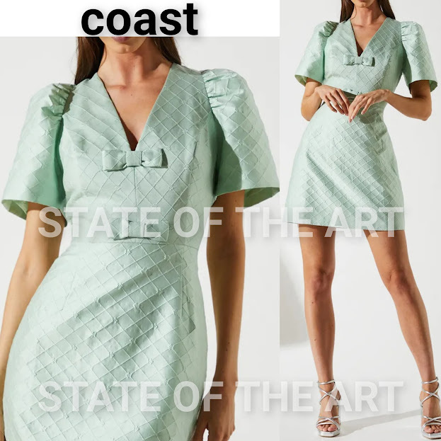 英国発【COAST】ジャカード リボン ミニドレス