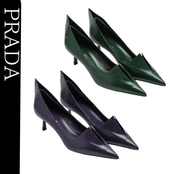 関税込★VIP価格【PRADA】ブラッシュドレザー パンプス