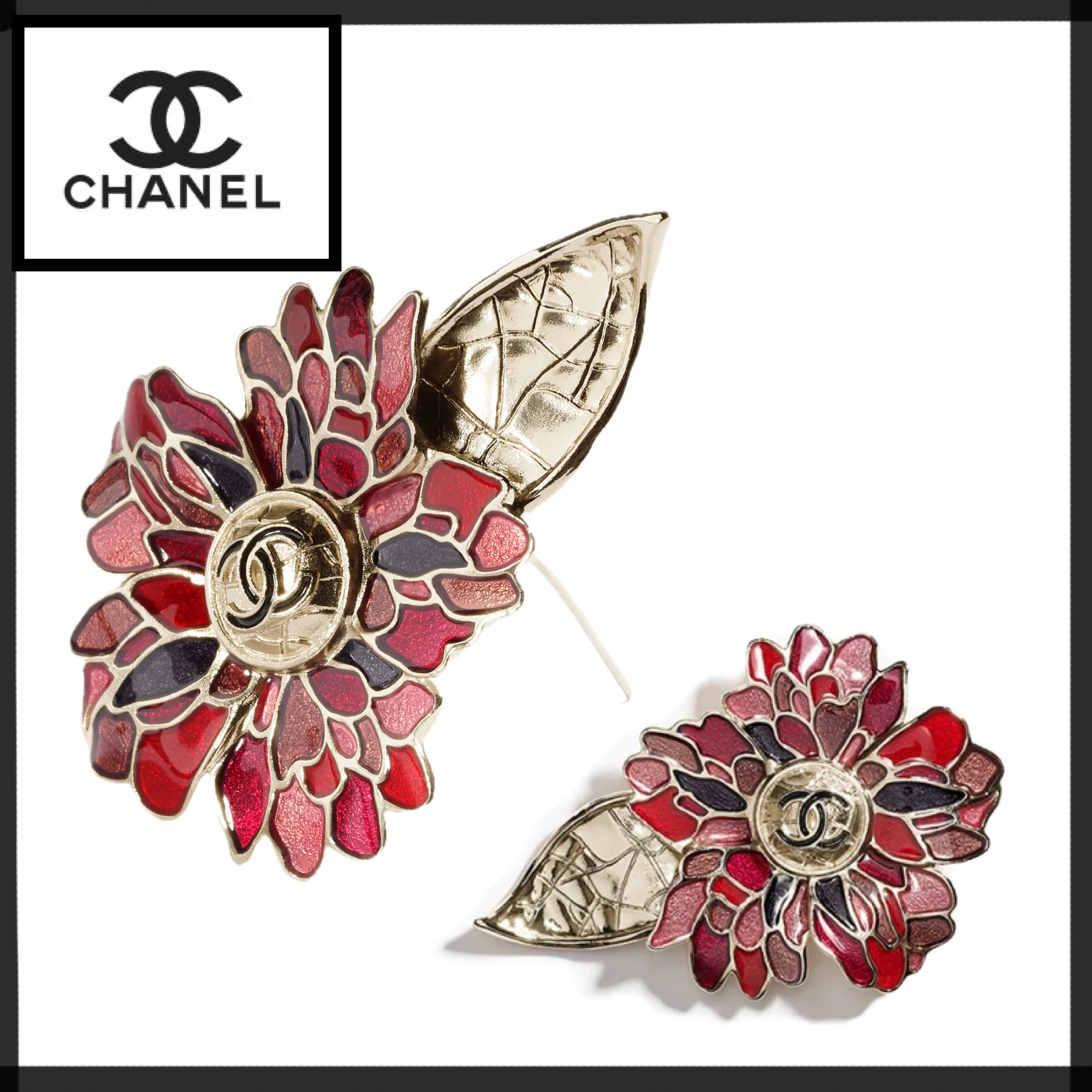 アートのような輝き☆【CHANEL】カラフルフラワーブローチ