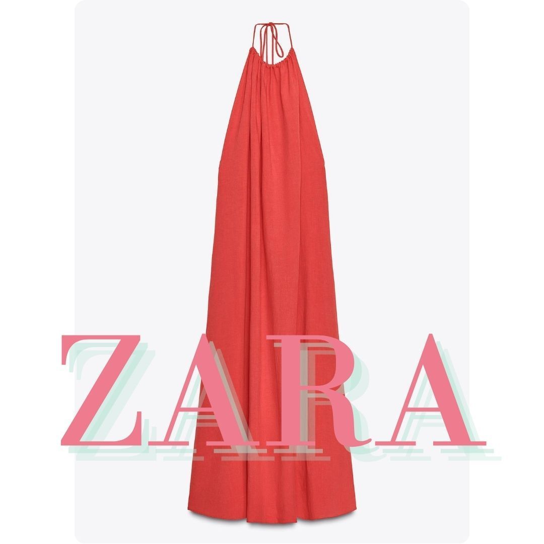 ZARA バックオープンホルターネックワンピース 2180/211