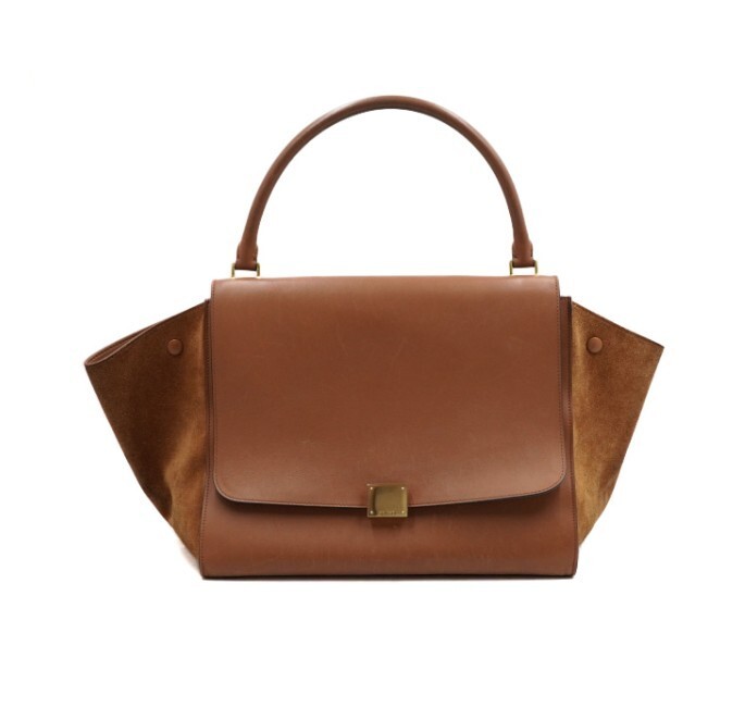 Celine Trapeze トラペーズ ブラウン レザー トートバッグ 2WAY