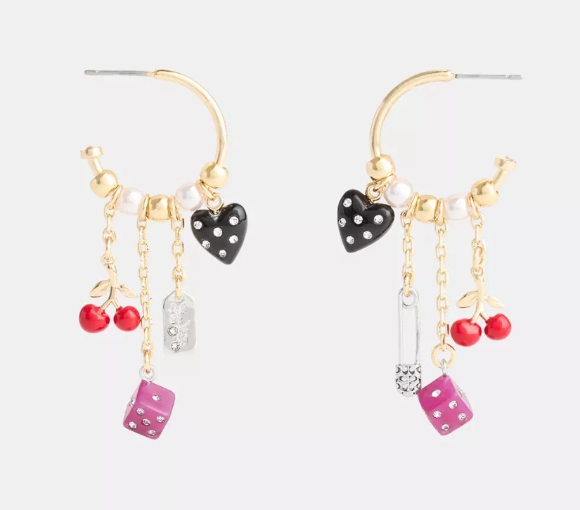COACHブティック＊Heart And Dice チャームフープピアス