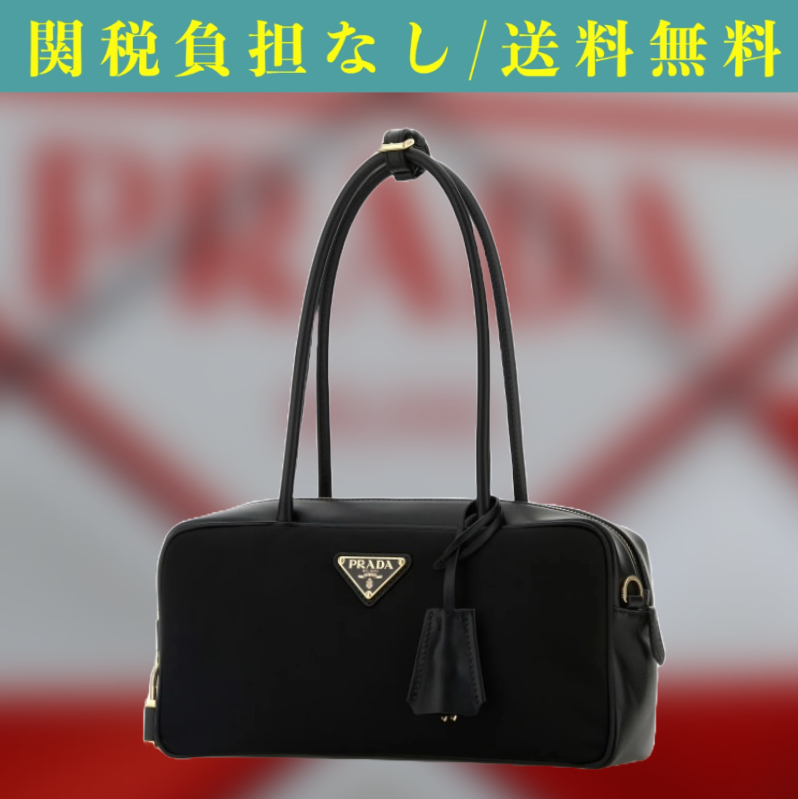 関税負担なし☆PRADA レザー&Re-Nylon ハンドバッグ